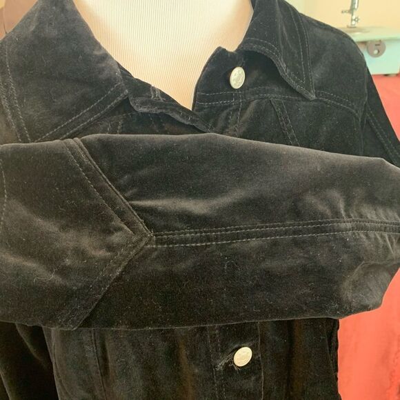 Y2K black velvet fitted Shacket L - Picture 4 of 6